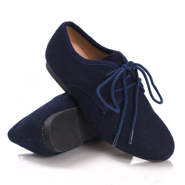 Navy Wool Lace-up