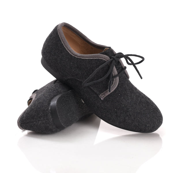 Grey Wool Lace-up